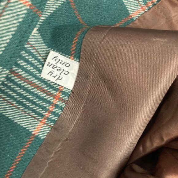 Vintage 60s Pendleton Wool Suit Womens 12 Green Tartan Plaid Belted Jacket Pants - Picture 10 of 16
